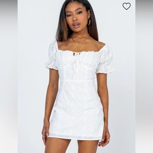 Princess Polly White Rose Mini Dress